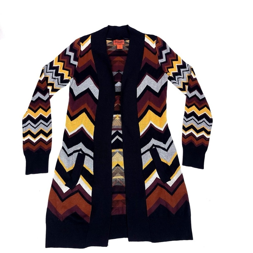 Missoni for Target Women's Cardigan - Black, Brown, Yellow Chevron